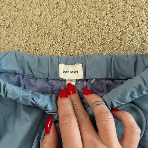 Song of Style Blue Oversized Notched Collar Shirt - Picture 4 of 5